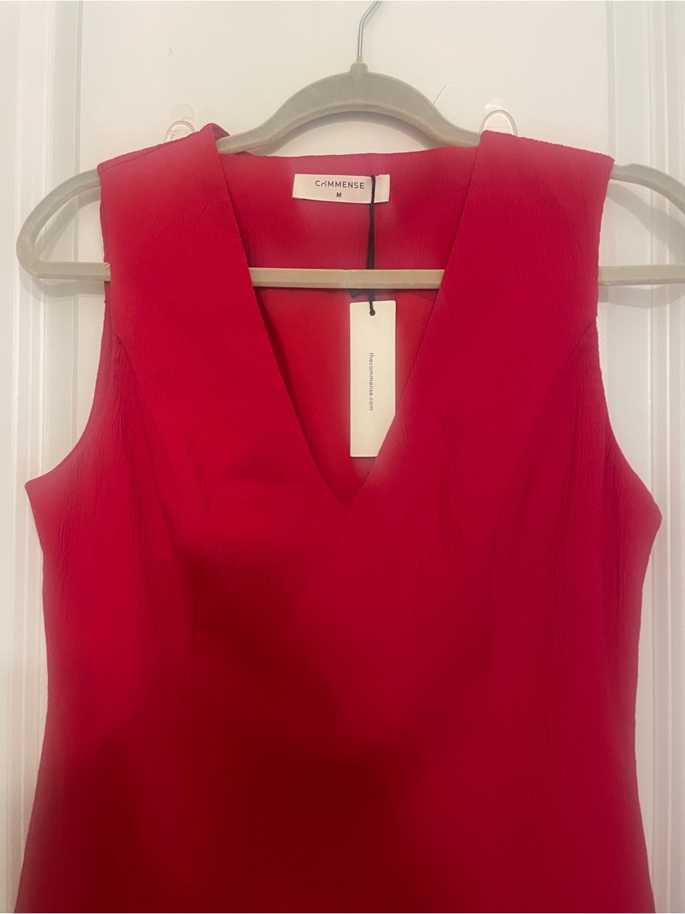 Commense Red Sleeveless V-Neck Dress NWT